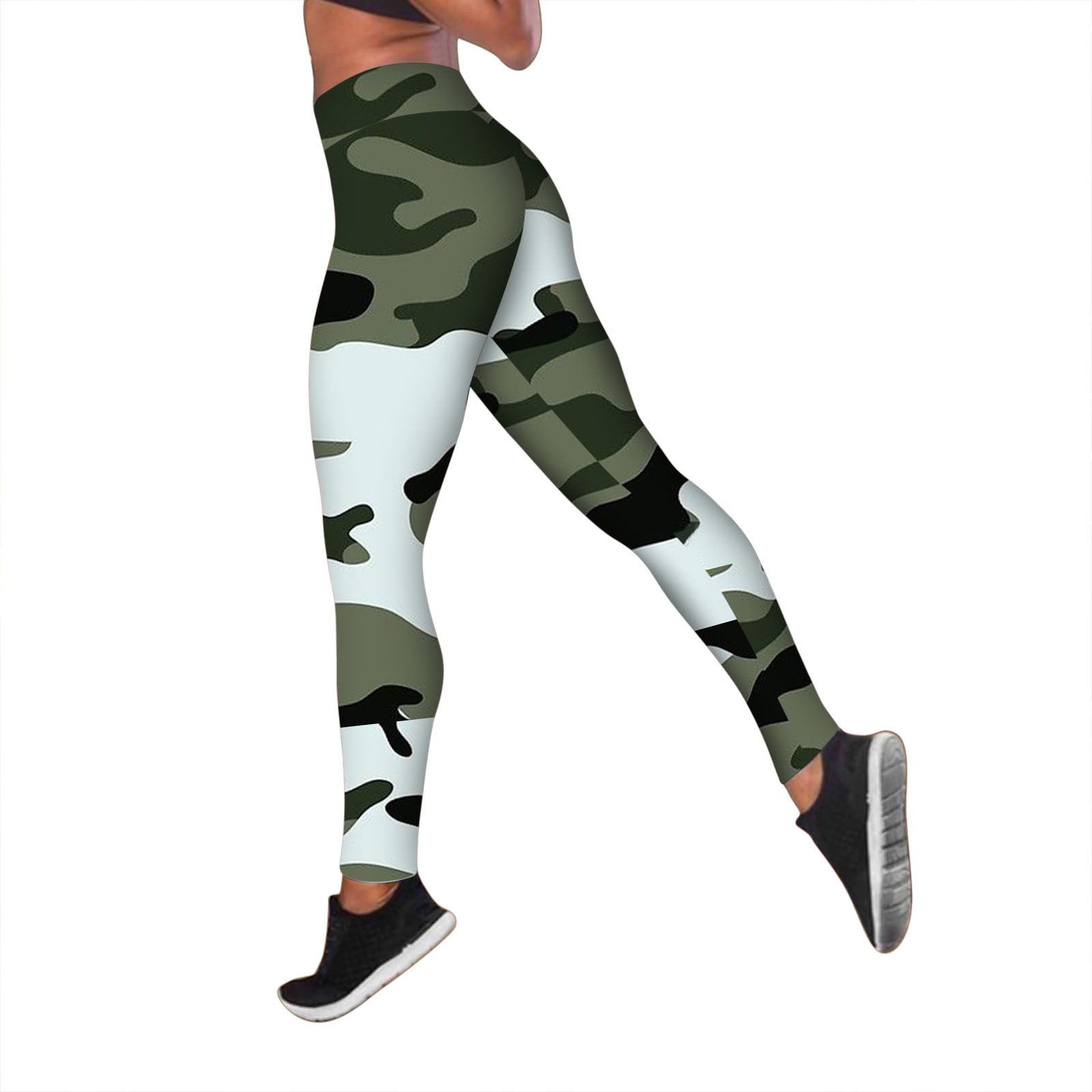 Leggings for Womens High Waist Camouflage Print Buff Lift Tummy Control Exercise Fitness Running Athletic Yoga Pants 