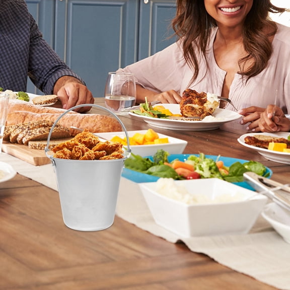 HEANUJJ Grey Stainless Steel Chips Bucket, Sturdy and Practical for Storage