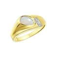 thumbnail image 3 of RYLOS Men's Rings 14K Yellow Gold Ring - Timeless Pear Shape Cabochone Gemstone & Diamonds - Tear Drop Cabochon OPAL Rings For Men Size 8, 3 of 6