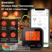 Inkbird WiFi&Bluetooth Meat Thermometer,4 Colored Probes Wireless BBQ Thermometers for Barbecue ,Smoker,Oven | APP Calibration Temp Graph | Mobile Notification Timer Alarm