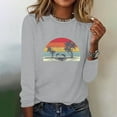 thumbnail image 1 of EQWLJWE Blouses à Manches Longues pour Femmes Grande Taille Mode Printemps Imprimé Manches Longues Col Rond Tee Décontracté Hauts Vêtements d'Automne pour Femmes, 1 of 6