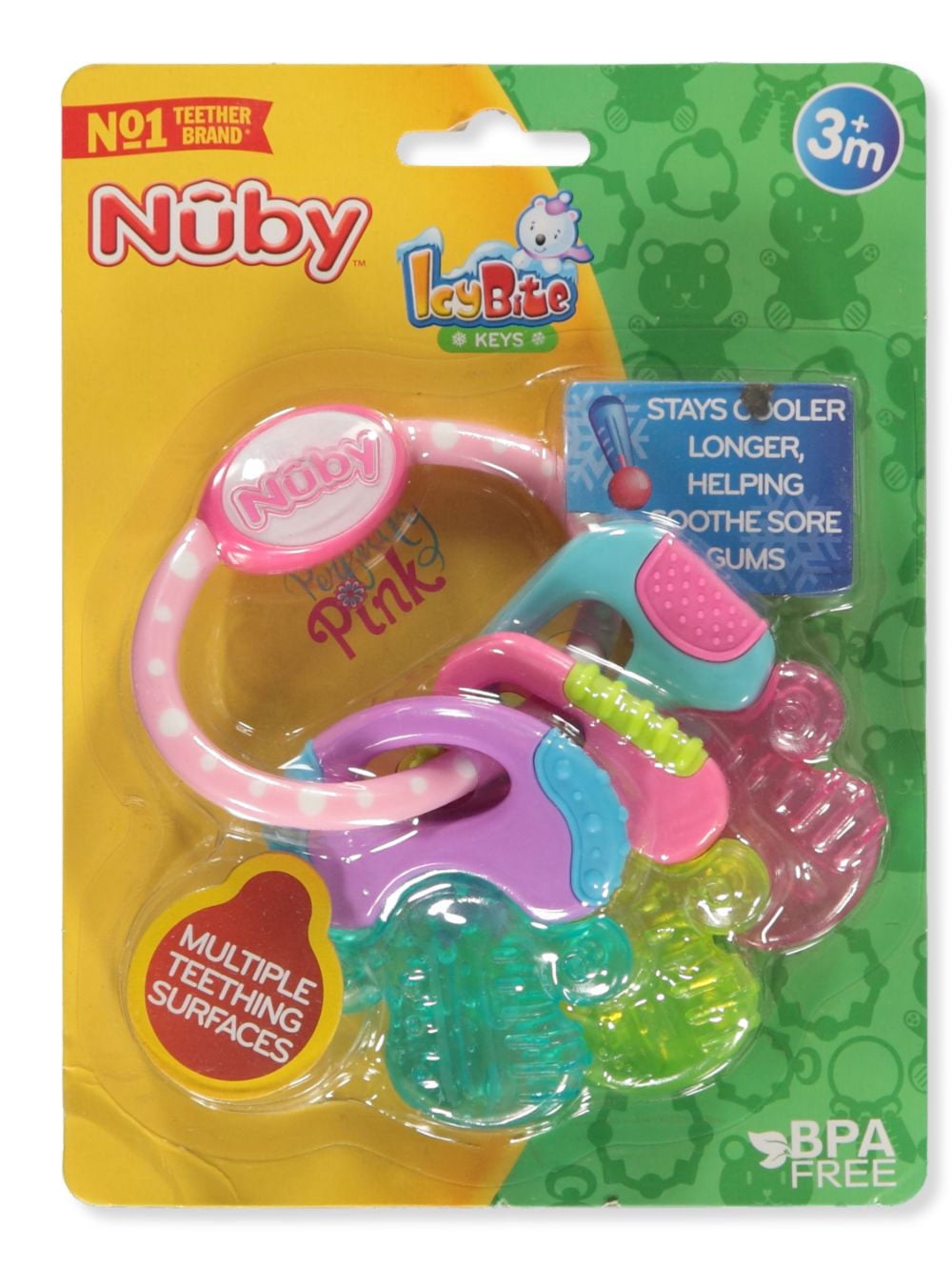 Nuby IcyBite Keys Perfectly Pink Teether