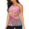 thumbnail image 1 of Fotbe Abstract Pink Gold Splash Blusas Sin Mangas para Mujer – Estilo Casual, Corte Suelto, Slim-Fit, Cuello Redondo Deportivo, Tops de Verano para Gimnasio y Yoga-Small, 1 of 7