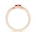 thumbnail image 2 of Angara Natural Ruby Heart Ring with Diamond in 14K Rose Gold for Women (Size-5mm) – July Birthstone Jewelry | Solitaire Ruby Ring (Ring Size - 4.5), 2 of 9