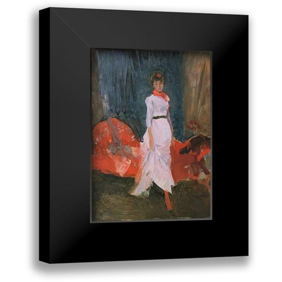 Whistler, James McNeill 11x14 Black Modern Framed Museum Art Print Titled - Arrangement In Pink Red And Purple 1883