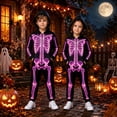 thumbnail image 2 of Gaexia Girls Halloween Romper Skeleton Print Hooded Jumpsuit One Piece Outfit Soft Comfortable Clothing For Outdoor Play Trick Or Treat And Daily Casual Wear, 2 of 6