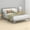 Beige + Gray + Cotton + Linen + Particle Board+MDF + Rubber Wood-1, variant on Nordic Style Bed Frame,Platform Bed Frame with Wooden Slats