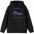 thumbnail image 4 of Go Sports! But Where's the Food? Kids Black Long Sleeve Hoodie-Small, 4 of 6