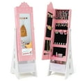 thumbnail image 1 of Gymax Armoire à Bijoux pour Enfants avec Tiroir Miroir Pleine Longueur 2 Angles d'Inclinaison Réglables Rose, 1 of 10