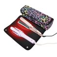 thumbnail image 3 of Hair Tool Organizer Bag with Heat Resistant Mat Removable Travel Storage Case for Hot Air Brushes Curling Irons Rainbow Colors Leopard Print, 3 of 8