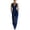 #459-Blue, variant on Women's Halter Neck Suit Sleeveless V Neck Top with High Waist Wide Leg Pants Professional Casual Style