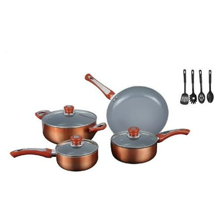 - Gourmet Chef 7-piece Ceramic Cookware Set with Bonus Utensils