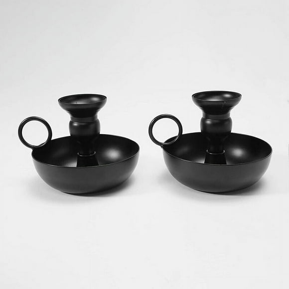Candle Holders, 2 Packs Bulk Black Candle Holder for Pillar Candles Table Decorative Metal Candle Holders for ZT01-US ZT01-US
