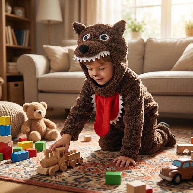 Disfraz de marrón de Halloween, para cosplay para niños, fiesta temática de juegos de rol. SG