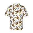 thumbnail image 3 of Balery German Shepherd Dog Print Men's Hawaiian Shirts Short Sleeve Beach Shirt Relaxed Fit Vacation Button Down Shirts-3X-Large, 3 of 9
