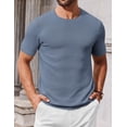 thumbnail image 4 of COOFANDY Men's Crewneck T Shirts Knit Tops Casual Fashion Summer Short Sleeve Knitted Pullover Solid Tees, 4 of 5