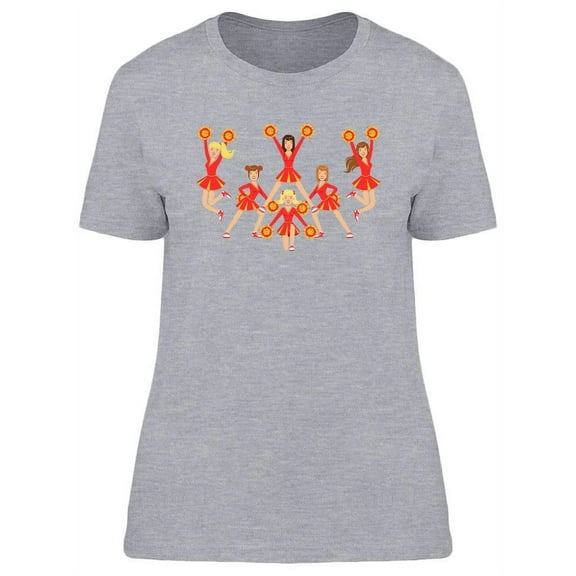 Cheerleader Girls With Pompoms  T-Shirt Women -Image by Shutterstock, Female Large