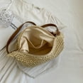 thumbnail image 3 of Women Crossbody Bag Fashion Hand-Woven Handbags Simple Summer Beach Bag (Beige), 3 of 10