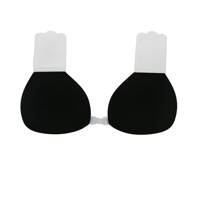 Sujetador de pecho sin espalda reutilizable push up sin tirantes sujetador autoadhesivo para mujer negro B