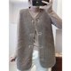 thumbnail image 3 of Chalecos de vellón para mujer, chalecos de felpa de largo medio, cárdigans casuales sin mangas con cuello en V, chaquetas de invierno de gran tamaño, blusas holgadas para mujer, 3 of 5