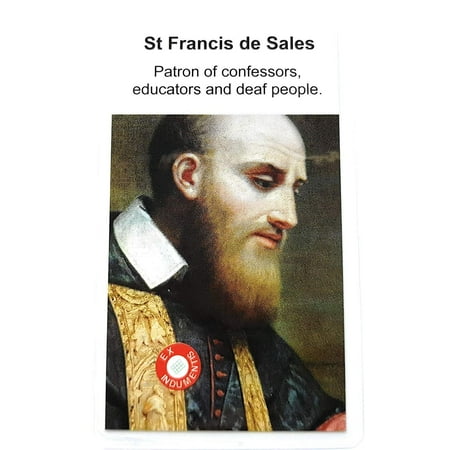 Relic Card 3rd Class of Saint Francis de Sales Patron of Baker, Oregon; Cincinnati, Ohio; Catholic Press; Columbus, Ohio; confessors; Deaf People; South Africa Francisco de (Best Columbus Day Appliance Sales)