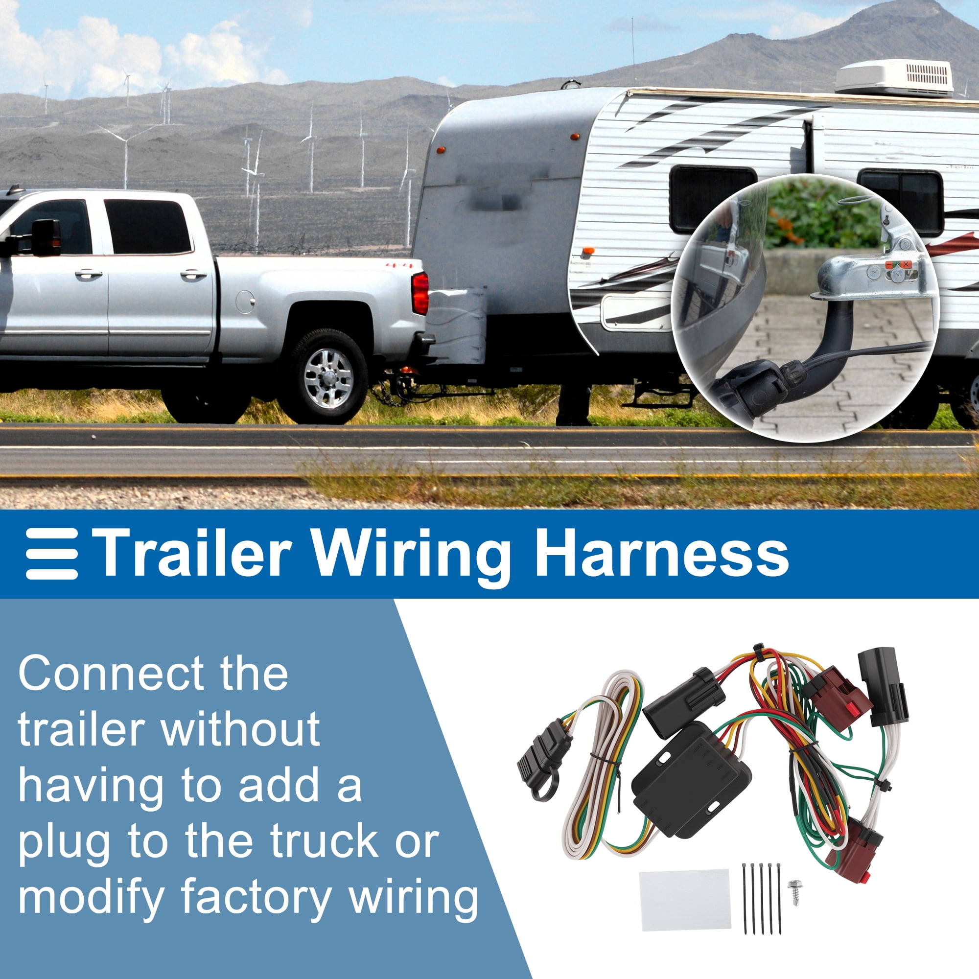 Unique Bargains 55334 4 Trailer Wiring Harness for CHRYSLER TOWN COUNTRY 96-00