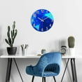 thumbnail image 2 of Blue Wall Clock Battery Operated 14 Inch Modern Wall Clock Non Ticking Glass Clock for Living Room Kitchen Home Office, 2 of 7