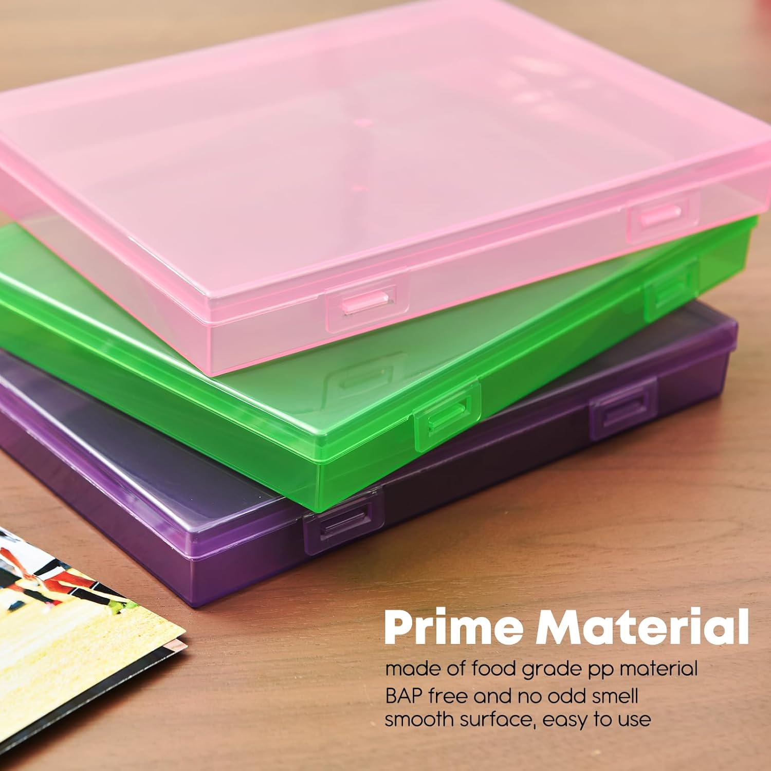 Photo Storage Box 5" x 7" with Handle, 18 pcs Inner Photo Containers Organizer and Craft Keeper, Portable Picture Case with Label for Seed, Arts, Crafts, Sewing, Stickers, Office - Colorful