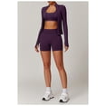 thumbnail image 2 of Top-kevin 2 Piece Seamless Ribbed Workout Sets With Zip Up Jacket High Waisted Gym Yoga Leggings, 2 of 6