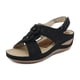 thumbnail image 4 of Sandalias de cuña para mujer, cómodas para exteriores, con soporte para el arco del pie (negro 38), 4 of 9