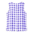 thumbnail image 5 of Tsesme Plaid Tank Tops for Women Crew Neck Sleeveless Shirts Loose Side Split Lightweight Vacation Summer Casual Tanks M, 5 of 9