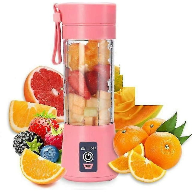 Mini exprimidor portátil de frutas eléctrico con 6 cuchillas