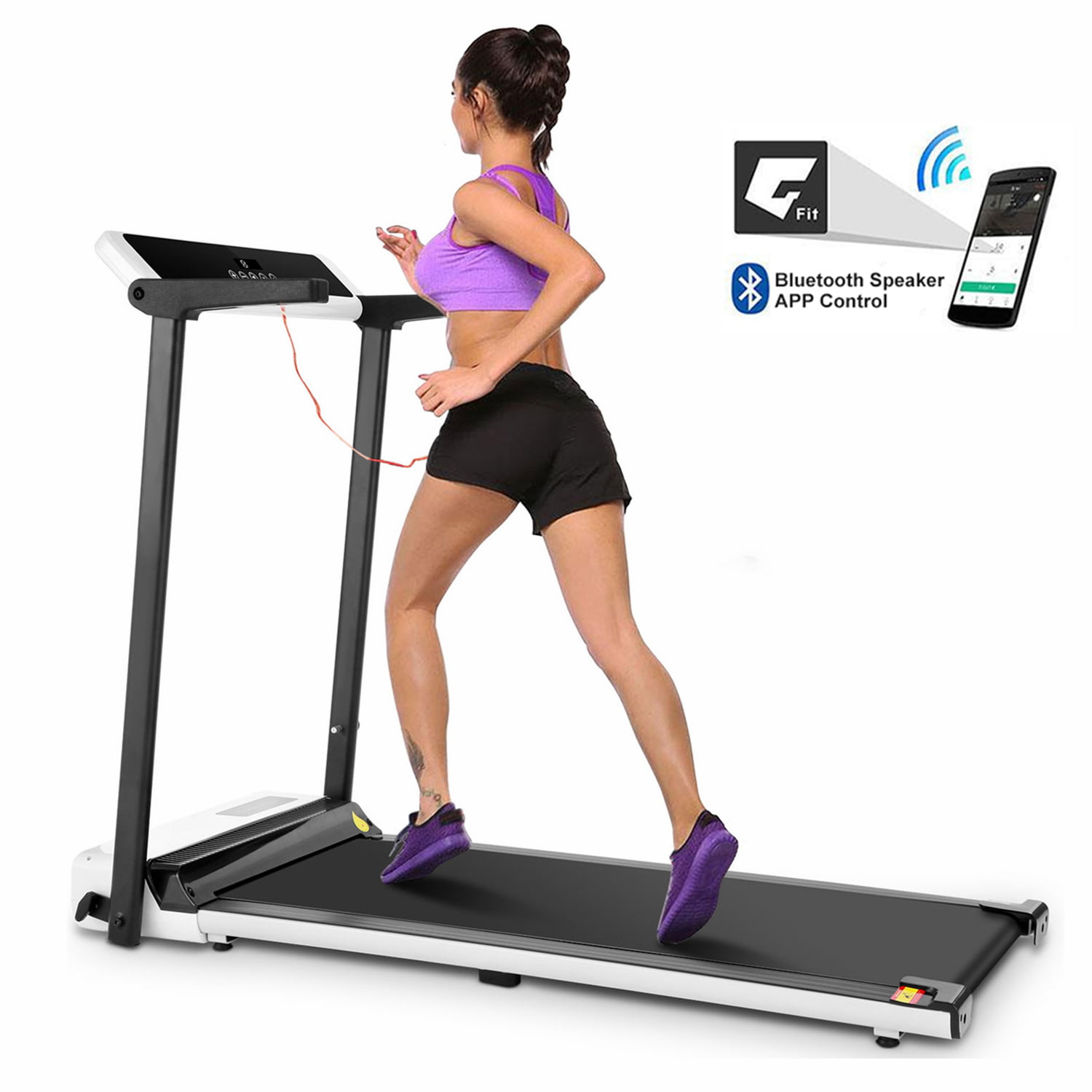 Caroma 2.5 HP Treadmill 2in1 Electric Folding Treadmill, Maximum Weight 220lb and Dual-Mode Bluetooth & Noise Reduction Design, LCD Large Screen
