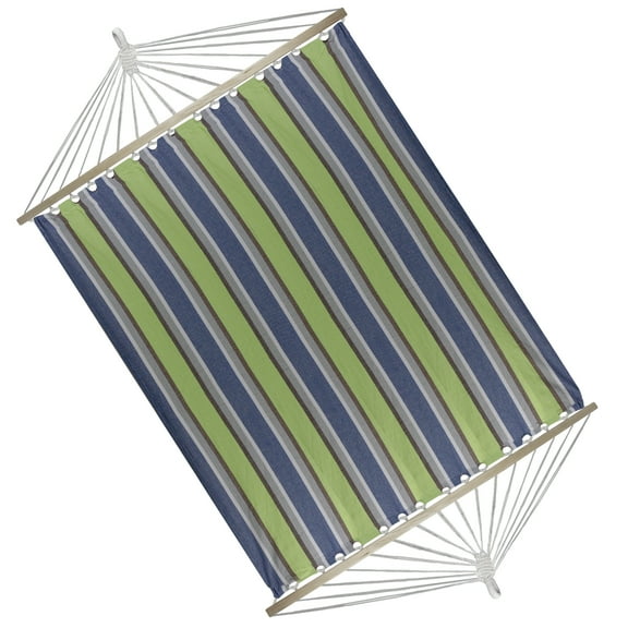 Northlight Striped Two Person Cotton Double Hammock - 76" x 59" - Green and Blue