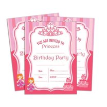 Darling Souvenir Pink Birthday Invitation Card Printable Fill or Write In Blank Invites Party Supplies Pack Of 28 5 x 7 Inches