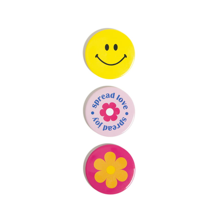Button Magnet - Smiley Flower