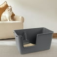 thumbnail image 7 of Guankan 2 Pack Large Cat Litter Boxes with Free Scoops, Plastic High Side Pet Litter Pans, Gray, 7 of 7