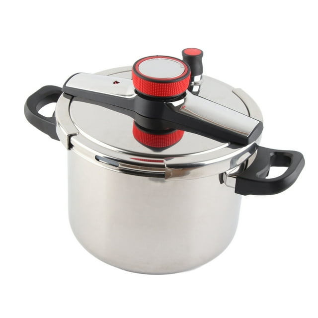 Stainless Steel Pressure Cooker, 5L/6L/8L Capacity Stovetop Pressure Canner, Explosion Proof Gas & Induction Compatible Rice Cooker Multifunctional Slow Cooker for Home, Commercial
