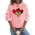 thumbnail image 6 of Valentine's Day!ibuvkizy Womens Sweatshirt Casual Printed Long Sleeved Round Neck Top/shirt Pink,S, 6 of 8