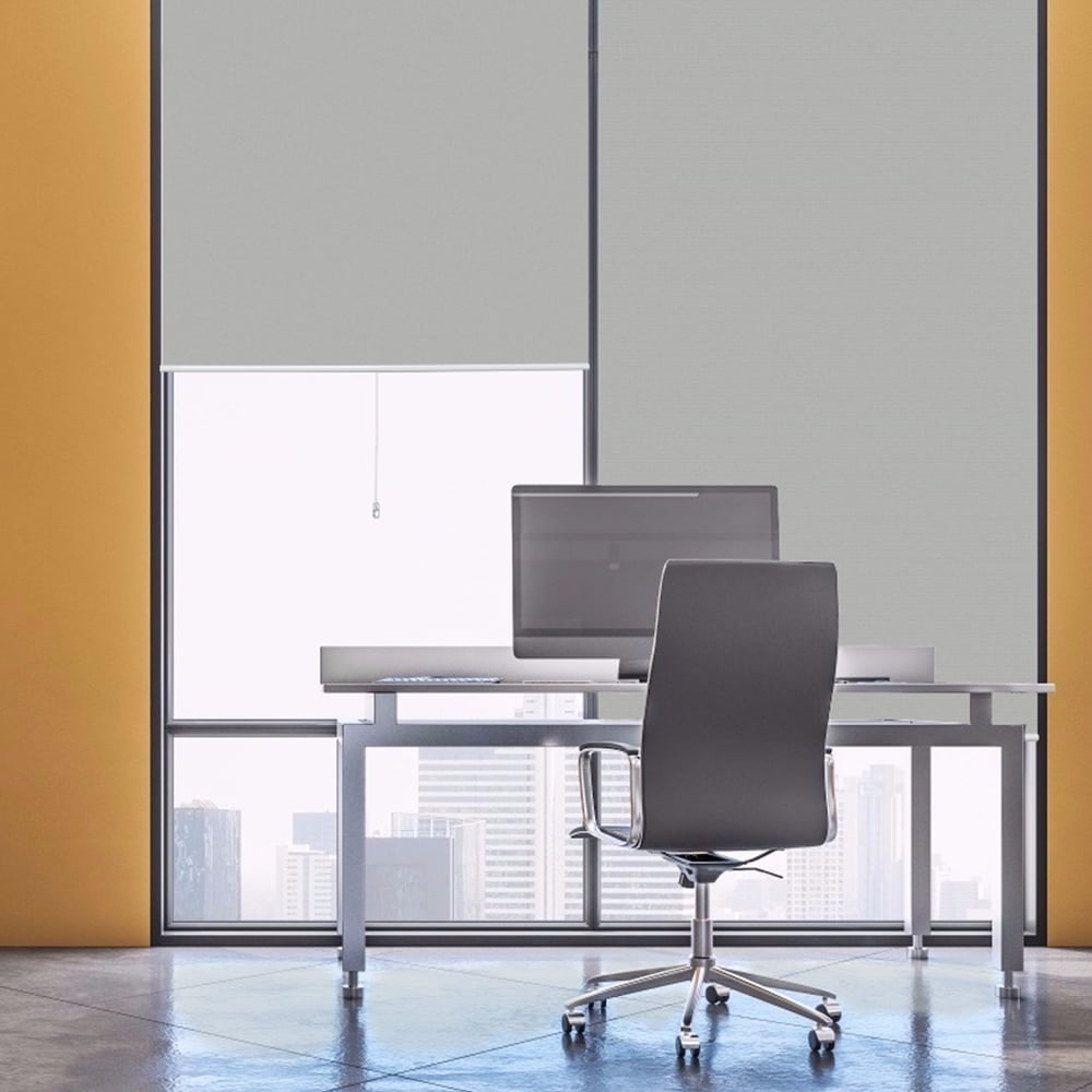 LUCKUP 19.5" Cordless Polyester Blackout Blinds Gray, 72" x 72"