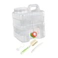 thumbnail image 3 of Contenedor de agua con tapa y asa de 10 l de capacidad con amplia abertura de llenado, dispensador de bebidas, jarra de almacenamiento de agua para Claro, 3 of 9