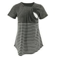 thumbnail image 3 of ZTTD Womens Pregnant Tops Fashion Round Neck Clothes for Pregnant and Lactating Mothers Striped Tops Women's T Shirts Short Sleeve Round Neck T Shirt, Sizes S-3XL, 3 of 6