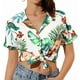 thumbnail image 2 of Blusa de manga corta con cuello en V y estampado informal para mujer a la moda OAVQHLG3B Store  lin121212, 2 of 4