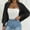 Black, variant on Women's Cropped Cardigan Sweater Long Sleeve Open Front Crochet Knit Shrug for Women Fall Cardigans