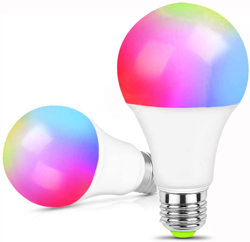 Alexa Smart WiFi Light Bulb, 10W(60W) A19 1000LM RGBCW Color Changing