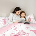 thumbnail image 5 of Castle Fairy Personalized Initial 3-Piece Full Comforter Set, Bow Alphabet Kids Bedding, 5 of 7