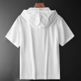 thumbnail image 3 of Posijego Big & Tall Hoodie for Men Summer Short Sleeve Hooded Tops Lightweight Athletic Pullover T-Shirts with Pockets, 3 of 5