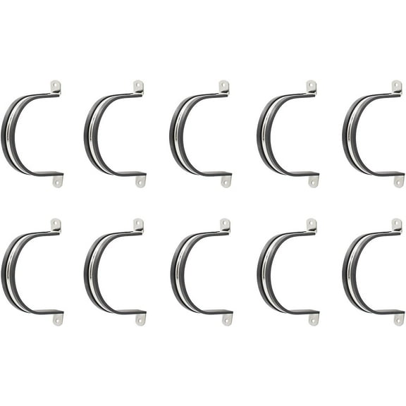 10 Pack Clamps, Stainless Steel Cable Clamp,Pipe Clamp,Tube Clamp,Metal Clamp,Rubber Cushioned Insulated Clamp,Tube Holder for Tube,Pipe Hoop,Pipe or Wire Cord Installation 4-1/4 Inch(108mm)