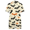 thumbnail image 4 of SwiftWear Spooky Halloween Pajama Shorts Set for Women - Cute Print Sleepwear & Lounge Wear, Button Top with Comfort Shorts 2 Pieces Pajamas Beige, 4 of 8