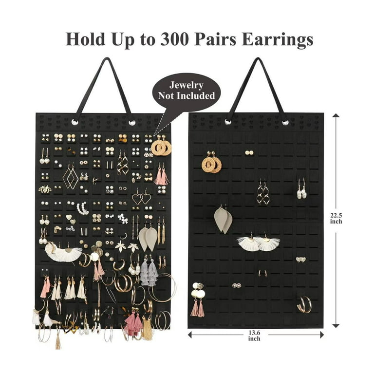 1Pack Earring Organizer Hanging Earring Holder, Holds Up To 330 Pairs, Soft  Felt Wall Mount Earring Display Holder Stud Earrings Organizer for Women  Girls 